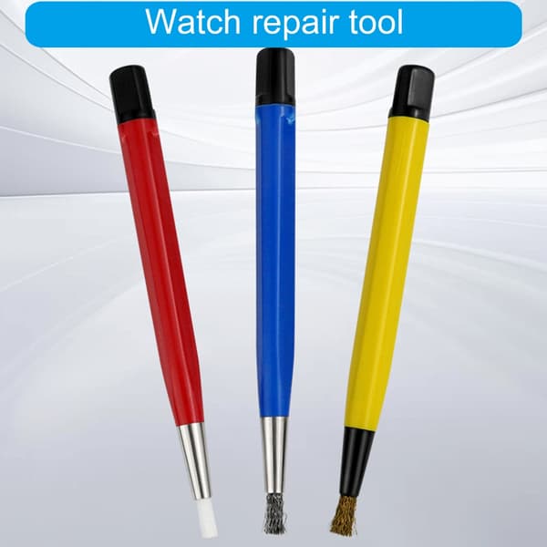 3 st Repborste Pennset Glasfiber Stål Mässing Penna Prep Slippborste