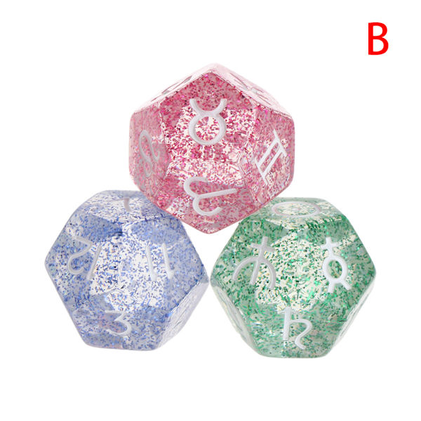 Astrologiske terninger 12-sidet polyhedral terninger astrologi tarotkort konstellasjon B