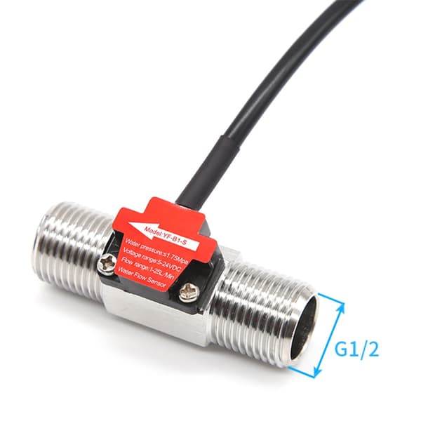 Fluidmeter Tæller Flowmåler 1-25L/min Flowsensor DN15 Væskeflowmåler