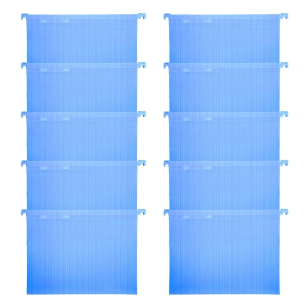 10 stk. arkivskab hængemapper med faner, dokumentpose filopbevaringspose til Office-arkivdokumentorganisation Blue