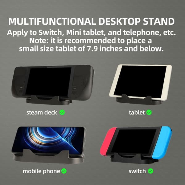 /Switch OLED/Lite/Mobiltelefon Display Opbevaringsstander Beslag Sort