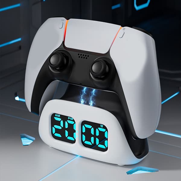 Gamepad Opladningsstander med Tidsvisning og Lys til Controller