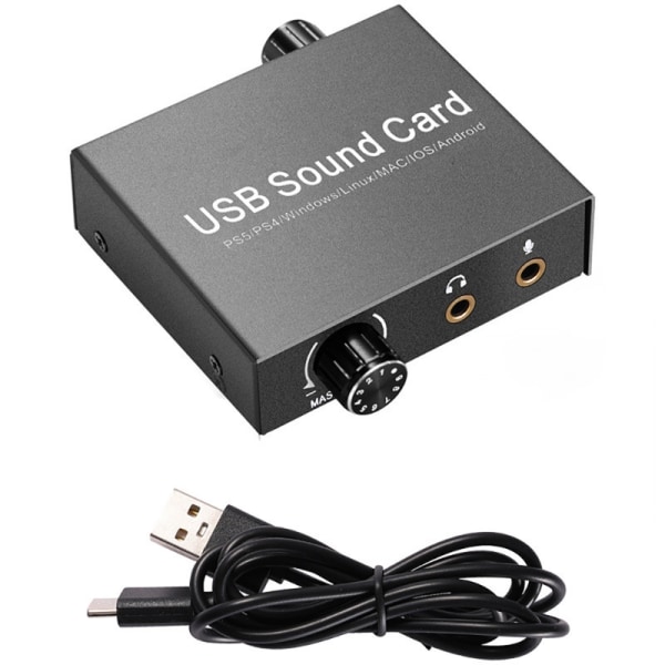 Ljudkort USB extern 3,5 mm mikrofonadapter Ljudkort för PC-hörlurar