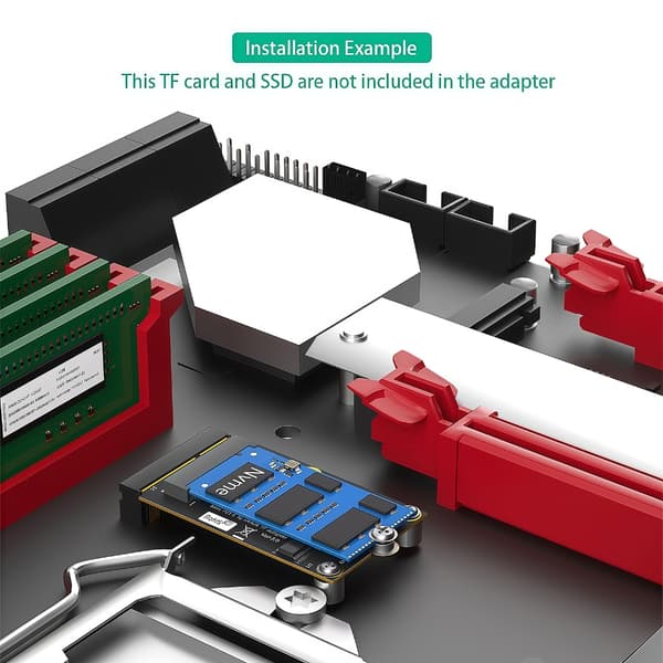 2 i 1 Mini PCIE til TF-kort USB2.0 og M.2 Key M-adapter Industriel
