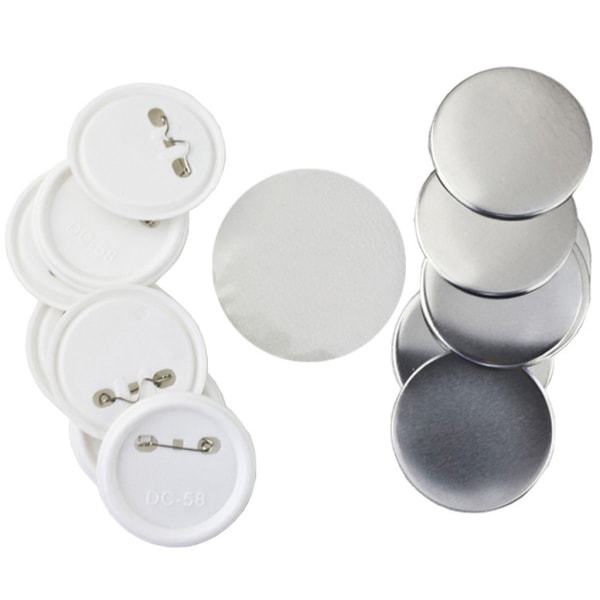 100 uppsättningar metall tomma märkesbroscher Lapel Pin DIY delar för Button Maker Machine