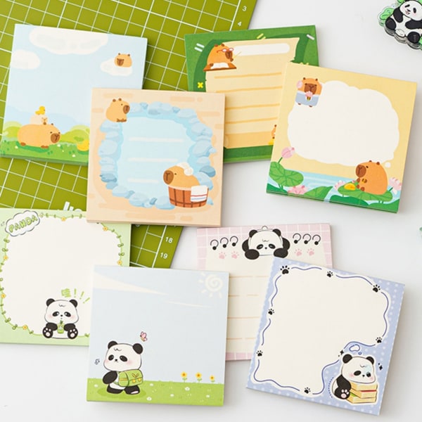 5 stk Cartoon Panda Sticky Note Anamal Memos Sticky Pad Skolerekvisita for jente null - A