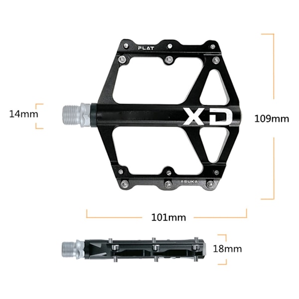 Bred Mountainbike Aluminiumlegering Palin Bred Pedal Platform Pedaler Red