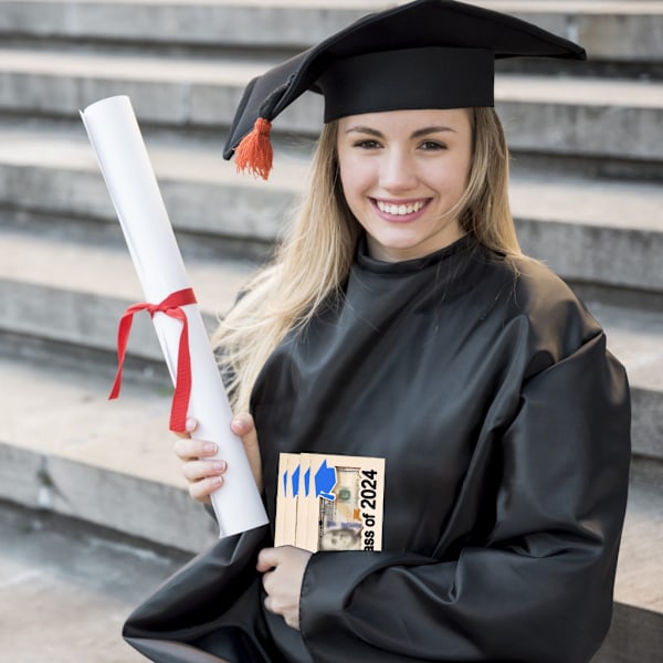 Graduation Cards Box Cash Holder 2024 Graduation Money Gift Holder Blue