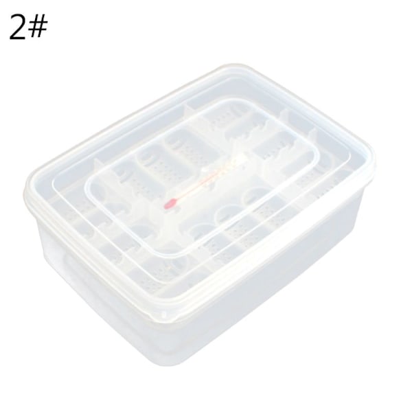 16 Grids Reptilegg Inkubator Reptiloppdrettsboks Reptilklekkebeholder Includes thermometer