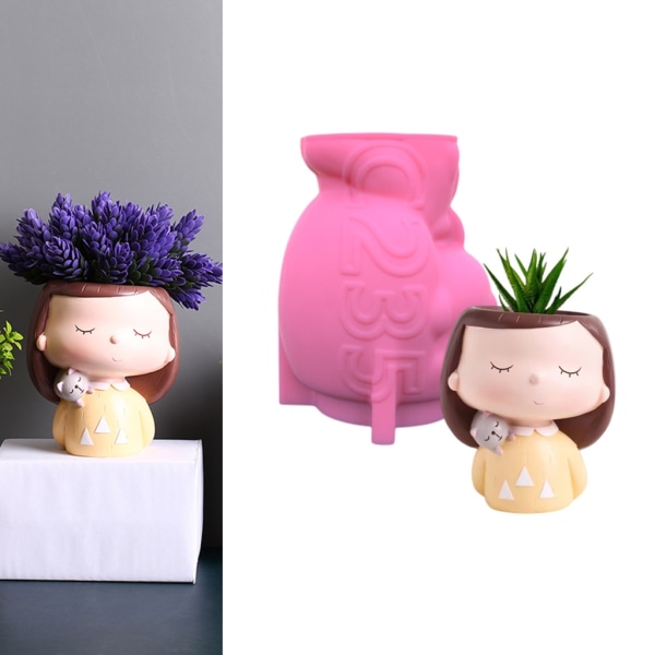 Ljusstake Epoxi Form Silikon Ansikte Blomkruka Form DIY Pennhållare Form 2