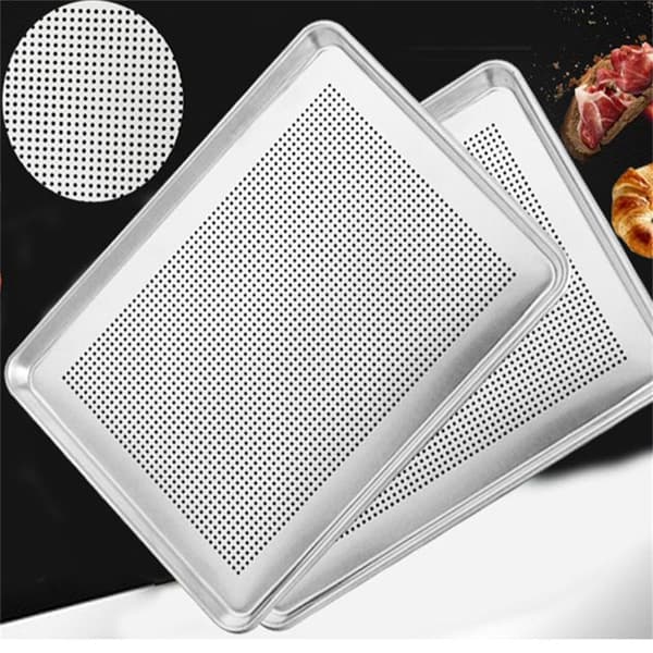 2 st Perforerade Bakplåtar i Aluminium Nonstick Köksbakverk