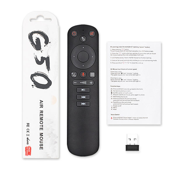 G50S Voice Remote Control 2.4G langaton Air Mouse Gyroskooppiohjain