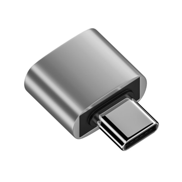 Kvalitets USB till typ C-adapter hane till hona 480Mbps dataöverföringskonverterare Silver - B