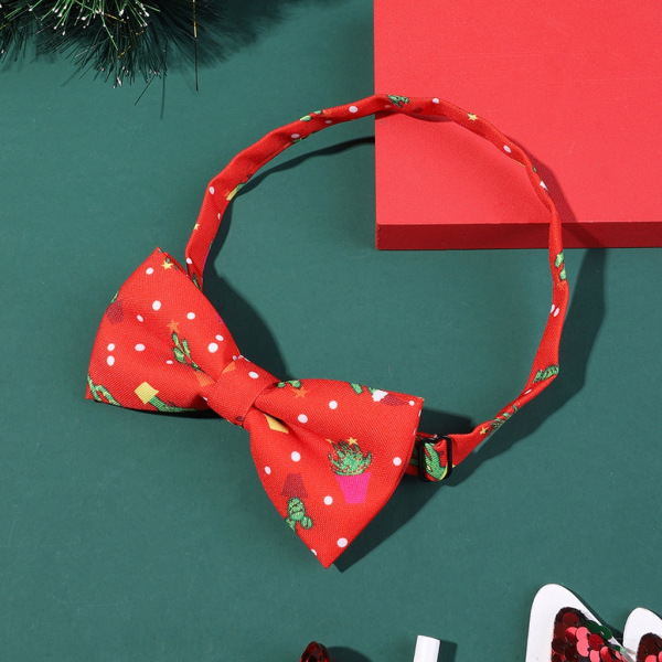 Jacquard fluga för manlig julfestival-tema slips Justerbar fluga för festevenemang män Halskläder Accessoarer Green