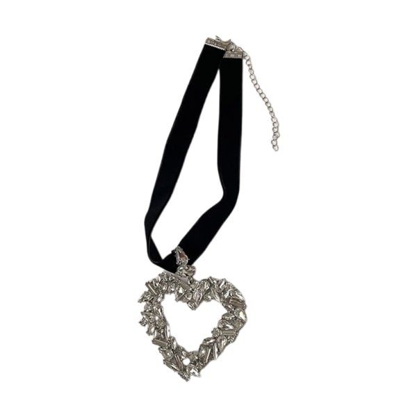 Love Heart hänge halsband sammet krage online kändis smycken för kvinnor Silver