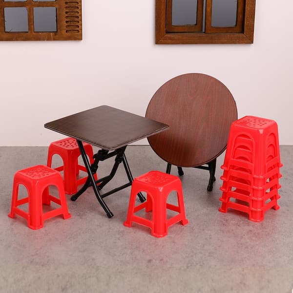 Miniatyrmöbelkollektion Hopfällbart matbord och pallar för dockhus