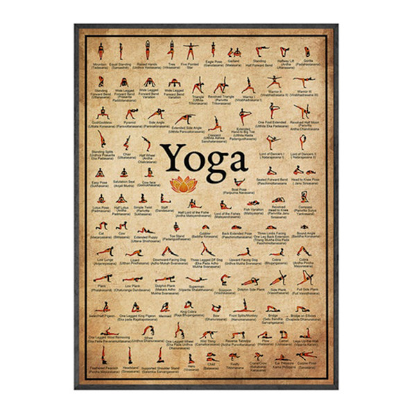 Hem Träning Gym Yoga Ashtanga diagram Pose för hälsa Affisch Väggkonst Canvasmålning Print Vardagsrum Heminredning