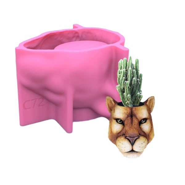 Animal Lion Flower Pot Form DIY Silikon Molds Desktop Hemdekorationer