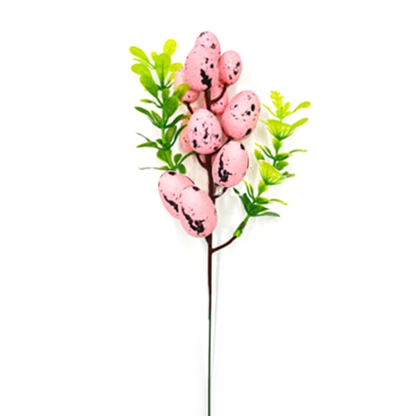Påskeegg stiklinger Kunstige blomster gren Fargerikt maleri Skum Fugleegg Dekorasjon DIY Håndverk Hjem Vårrekvisita