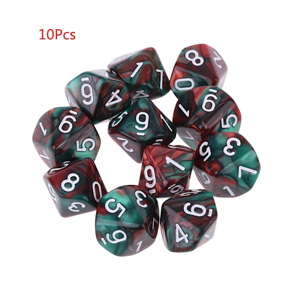 10 stk/sett 10-sidet D10 polyhedral terning tallskive bordspill 1