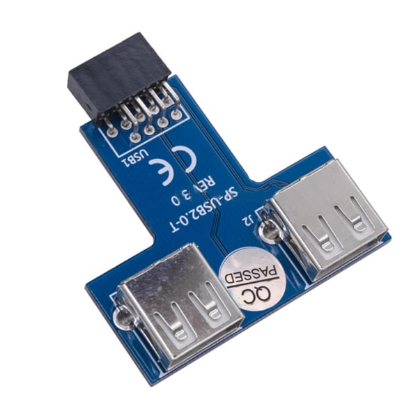 Moderkort USB 9Pin Interface Header Splitter 1 till 2 Förlängningskabel Adapter USB 2.0-kontakt Bluetooth-kompatibel