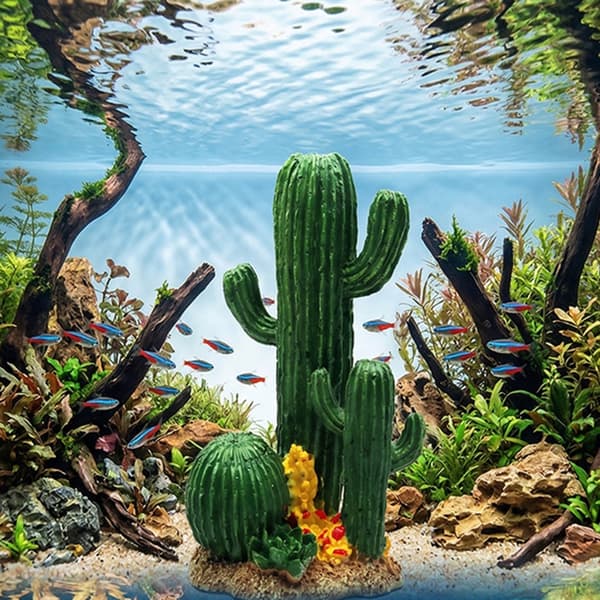 Simulering Kunstig Kaktus Model Skulptur Landskabsfigur Til Akvarier