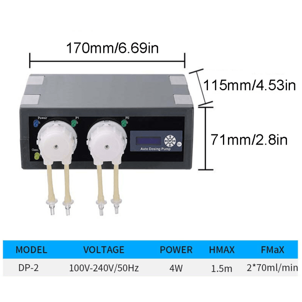 DP2 Autodoseringspumpe Automatisk Doser til Marine Reef Aquarium Fish til Tank Titrering System Peristaltisk pumpe EU