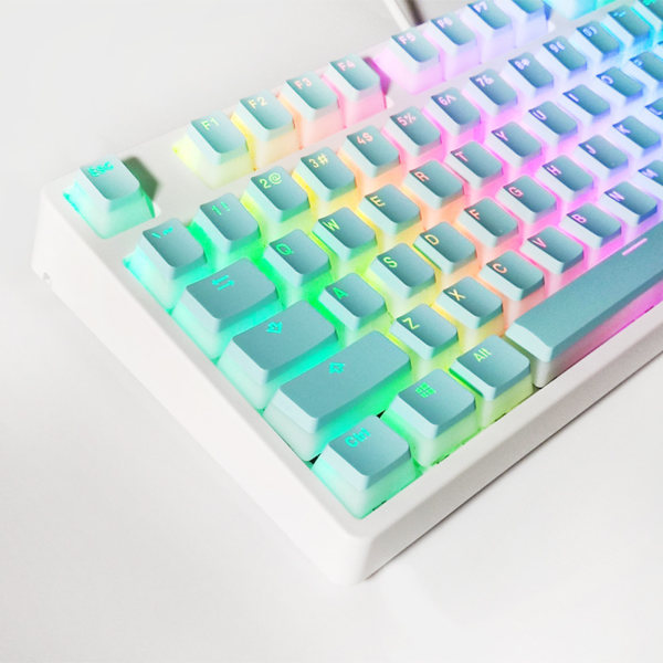 116 nycklar RGB tvåfärgade genomskinliga nyckelkapslar för Gateron/ Cherry/ Kailh Mechanical Pink