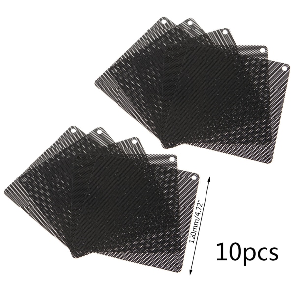 120 mm støvfilter datamaskin viftefilter kjøler PVC svart støvtett for koffertdeksel datamaskin mesh 10 pakker