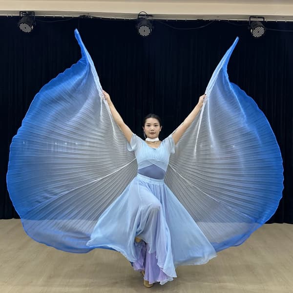 Kunstnerisk håndmalede silkechiffonvifter til elegante dansebevægelser