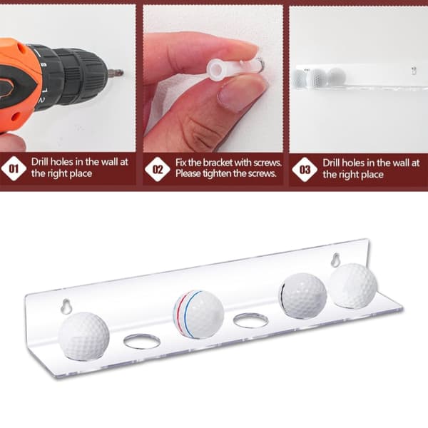 Klar Akryl Golfbold Holder Display Flydende Hylde til Golfentusiaster