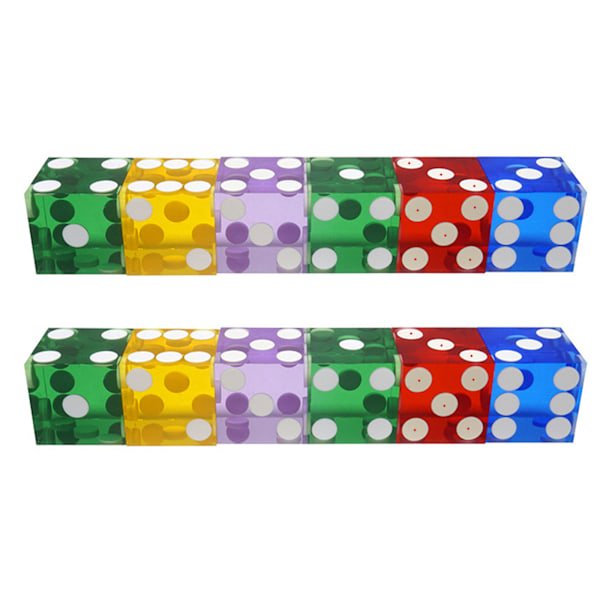 Högkvalitativa genomskinliga tärningar i akryl med sex sidor, D6, 19 mm, kasinotärningar, 5-pack Red