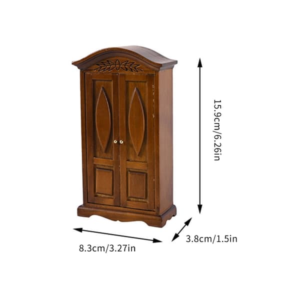 Miniature Møbelgarderobe Model Figur til 1/12 Skala Håndværksprojekt Display