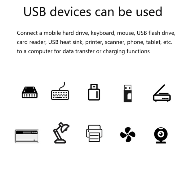 3-portar USB HUB USB3.0 Diskläsare Liten USB förlängare Perfekt för kortläsare White