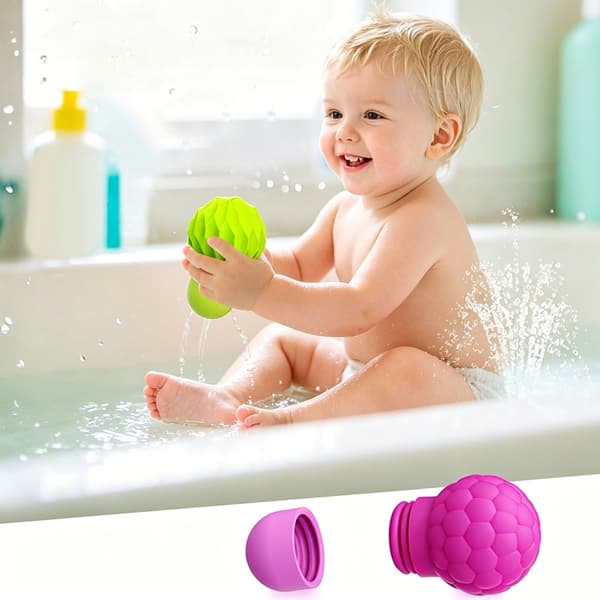 Sett med 3 badekar klemmevannleker i mykt materiale for badetid