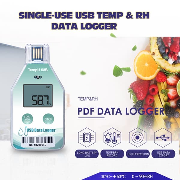 Digital temperaturmåler temperaturlogger til kølekæde og laboratorium