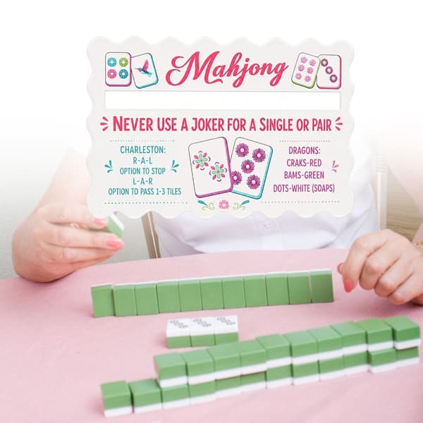 Mahjong Regelpåminnelsekort, 4-delad bordsguide i akryl