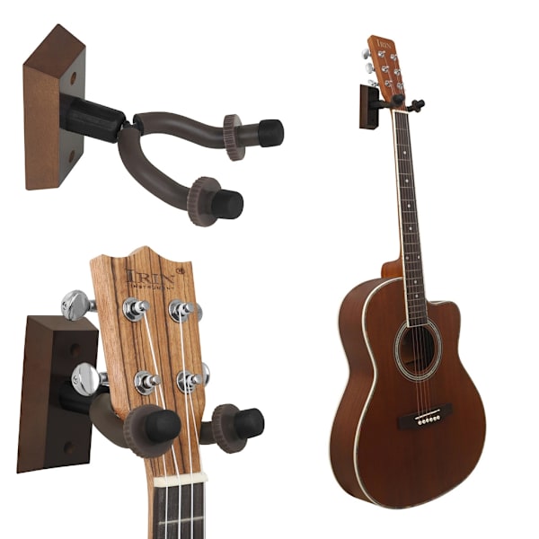 Gitarr Väggfäste Hängare Träbas Displayställ U-formad Gitarrkrok