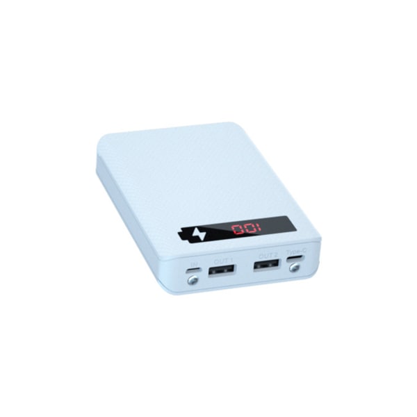 18650 PowerBank för Case Dubbel USB Mobiltelefon Laddare Batterilåda Ersättningsdelar för mobiltelefon White