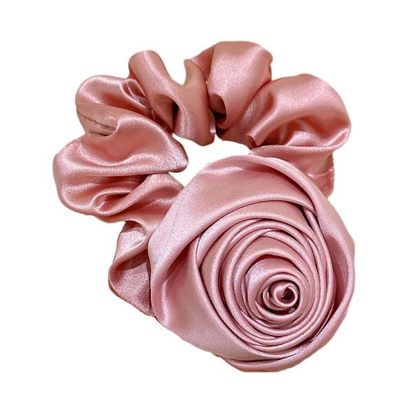 Paksusuolen hiusrenkaat Scrunchies Iso kukka Satiini Hiusköysi Hiusnauhat Koriste Tyylikkäät Joustavat Poninhäntäpidikkeet
