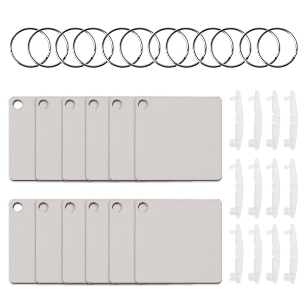 12X dobbelt printbar hvid blank MDF til nøglering varmeoverførsel sublimering træ blank bord til DIY til nøgleringe Ke