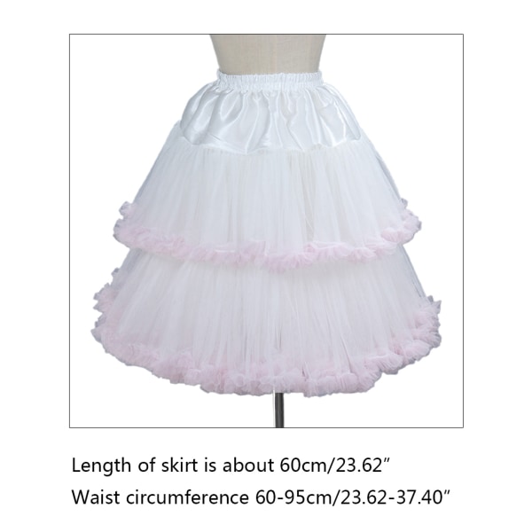 A-line underkjol Crinoline Slips Bröllopstillbehör Tutu-kjol 50-tals Vintage Puffy Underkjol Multi Rosa för Rim