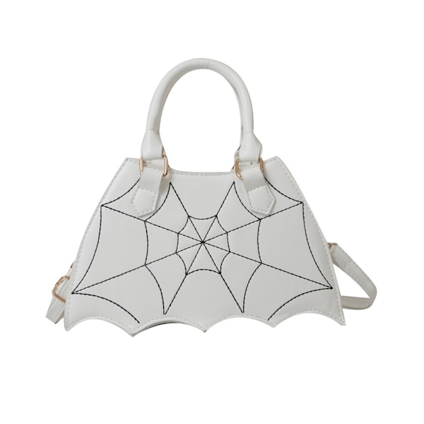 Fladdermusformad handväska Unik Crossbody-väska Handväska PU-läder axelväskor White