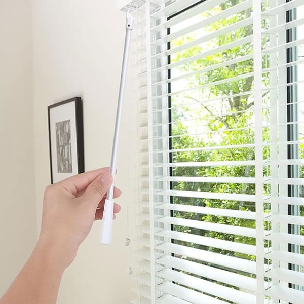 Lodret persienne stang hvid glasfiber gardinstang med solid krog til hjemmet