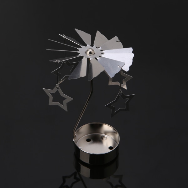 Roterande ljushållare metall spinning värmeljus romantiska ljusstake ornament null - 3