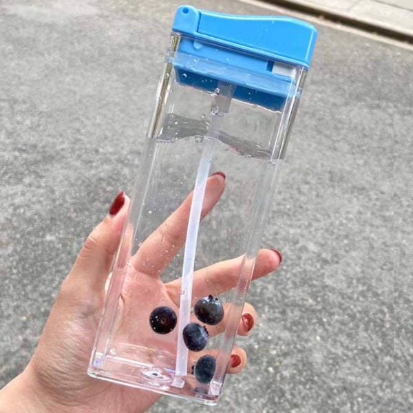 Sommar Stora Barn Student Sippy Plast Material Läcksäker Vattenkokare 5 färger Blue