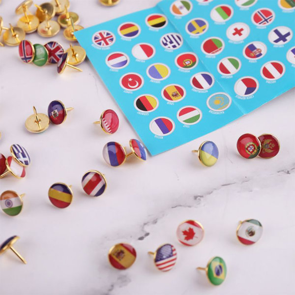 194x National Flag Push Pins Thumb Tack Pushpin häftstift för kartanslagstavla