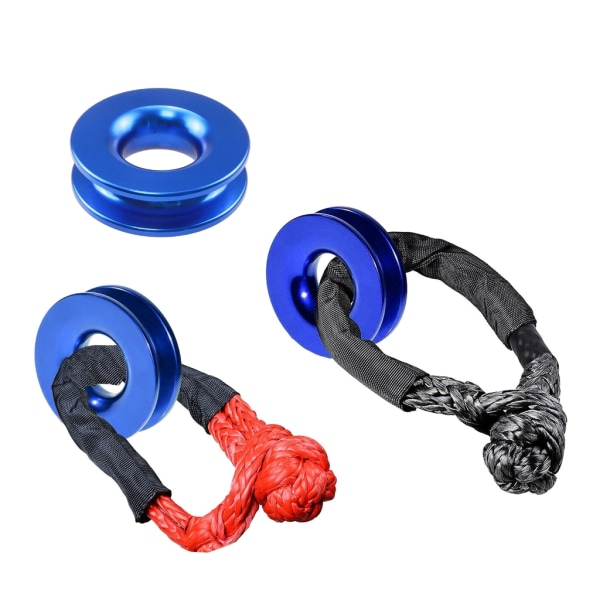 41 000 lbs bil syntetisk mjuk shackle släp dragrep Snatch Recovery Ring Blue Red