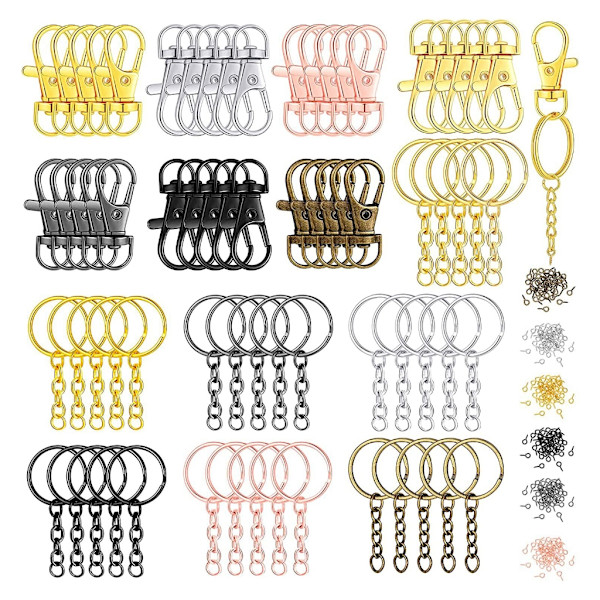 250stk dreibar spennesett 35stk lanyard snapkroker 35stk splittringer nøkkelringer