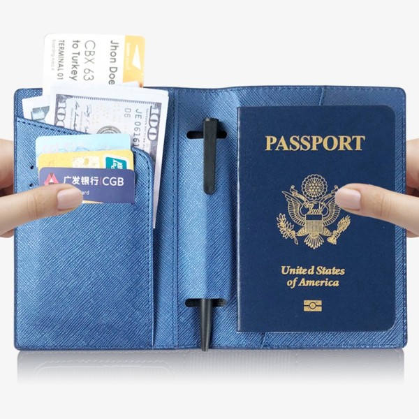 PU-nahkainen passipidike Matkatavaralappu Söpö luottokorttiteline pariskunnille Silver